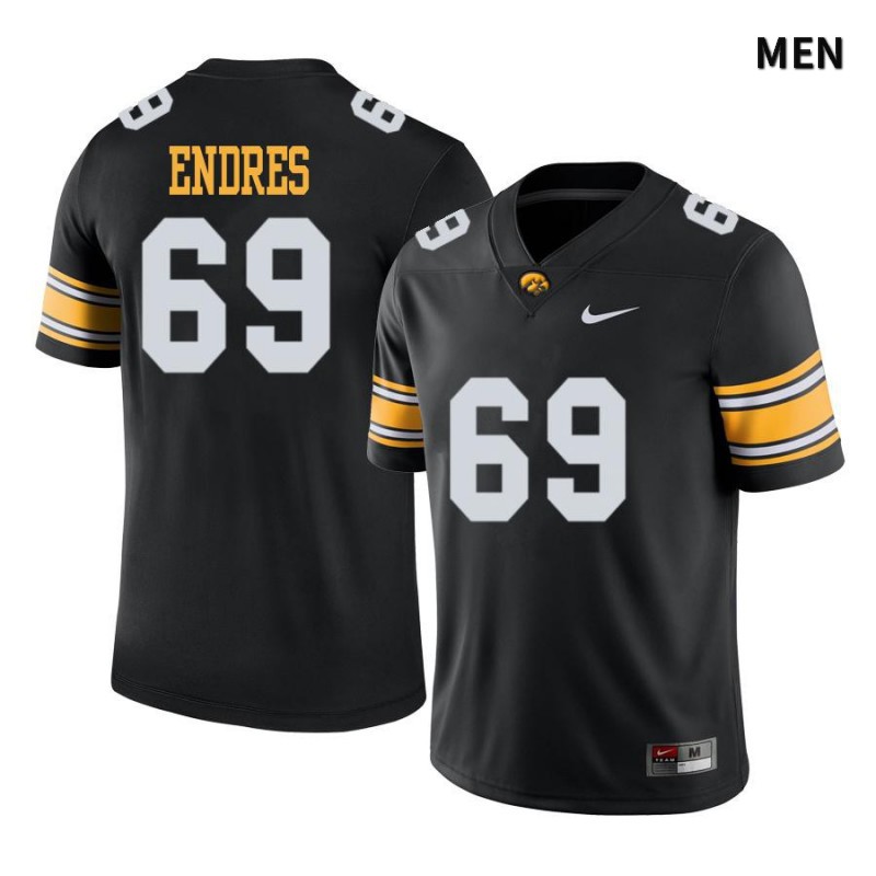 Men's Iowa Hawkeyes NCAA #69 Tyler Endres Black Authentic Nike Alumni Stitched College Football Jersey BE34A56TH
